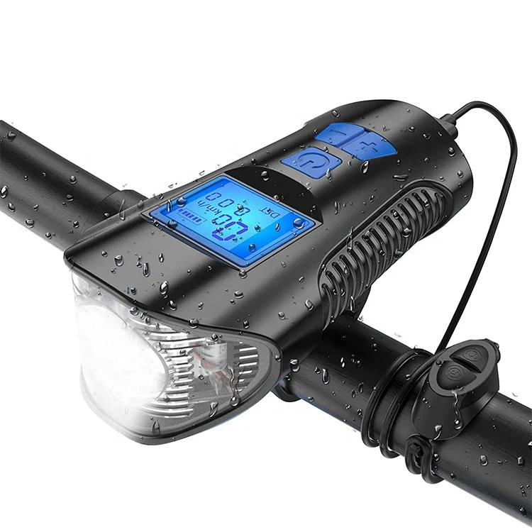 Bike horn 120db Led cycle computer and bicycle light Usb lamp speedometer