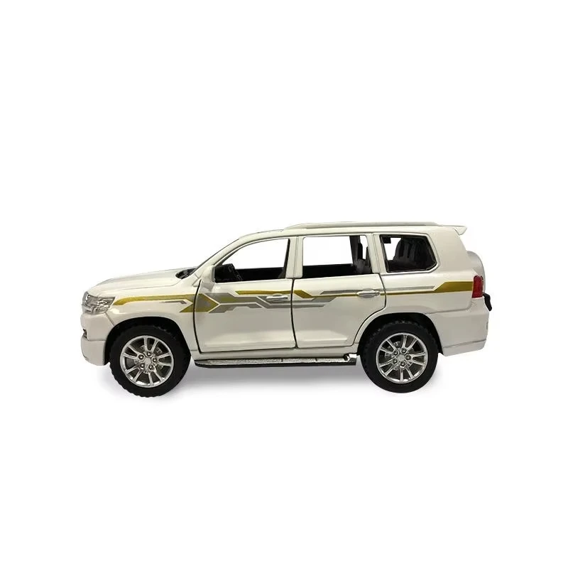 PANDAS Diecast Metal Model 1/32 PRADO Car Model Pull back Door Open Sound Light Decoration Collection Alloy Model Car Toy