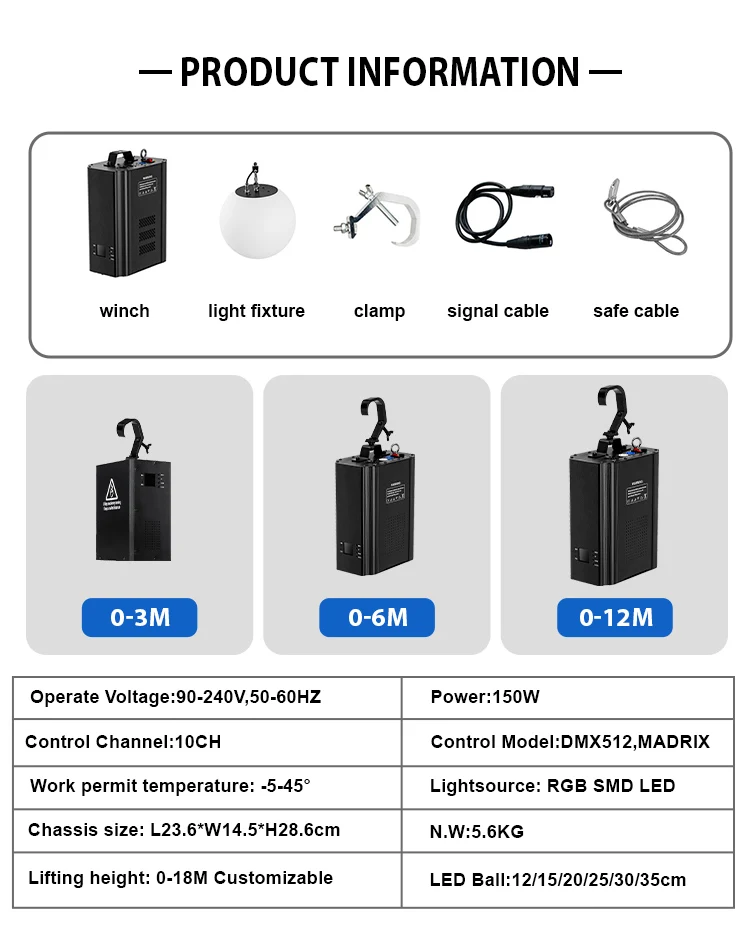 Kinetic Dmx Winch LED Lighting Ceiling Disco Lights With RGBW Color Kinetic Ball Light For Wedding Concert Show