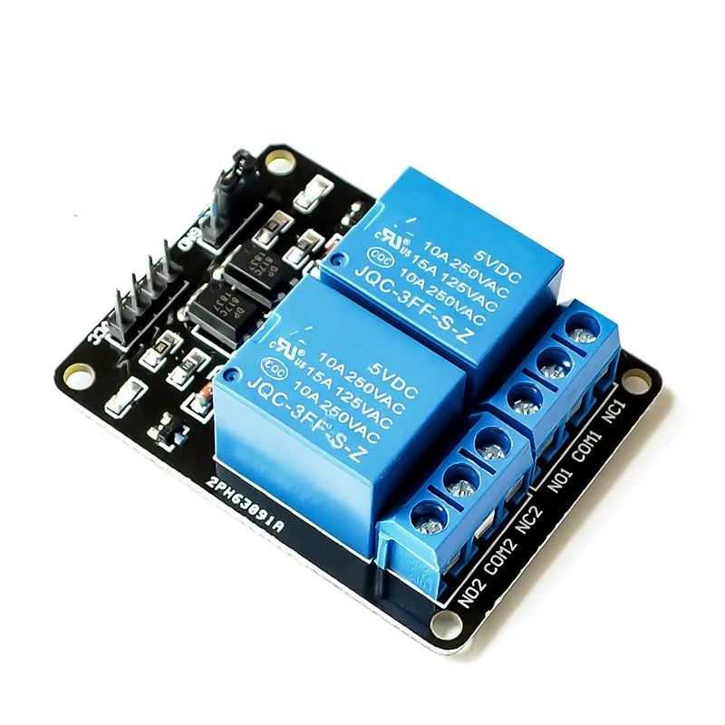Реле 5V DC оптрон защиты 2 канала 5В релейный модуль Плата расширения