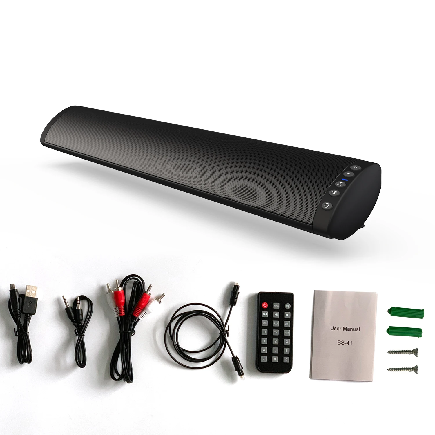 wall mount USB gaming Bluetooth Audio Speakers Surround Soundbar with RCA/AUX/Remote Control for projector