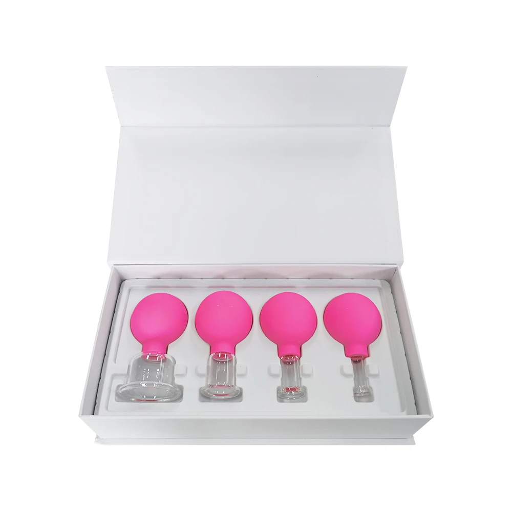 facial cup silicone 4 pieces eye vacuum massage chinese cupping set for face