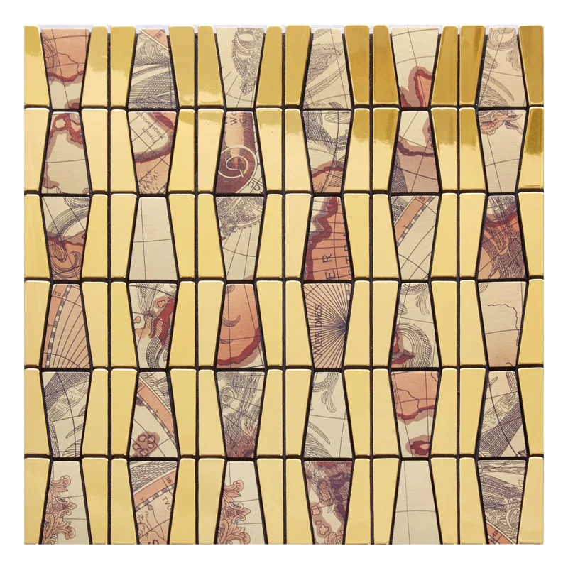 Self-adhesive aluminum plastic  panel mosaic wall sticker peel and stick tile