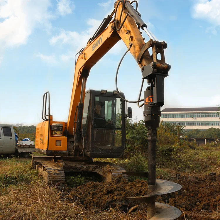 RAY Hydraulic Earth Auger Drill Excavator Attachment Supplier for Piling and Soil Auger
