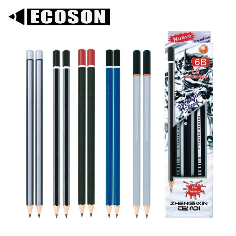 Factory High Quality Promotional Eco-Friendly Professional customized Wooden Graphite sketch pencil set drawing