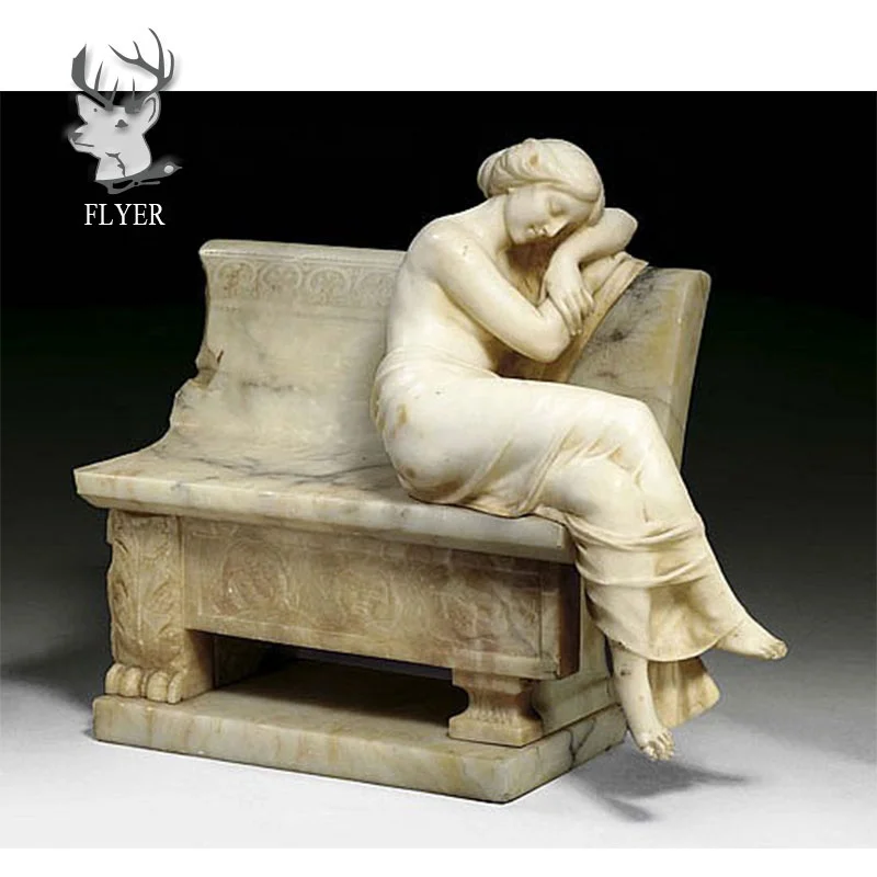 Outdoor famous marble stone naked girl statue life size handmade sex girl stone statue