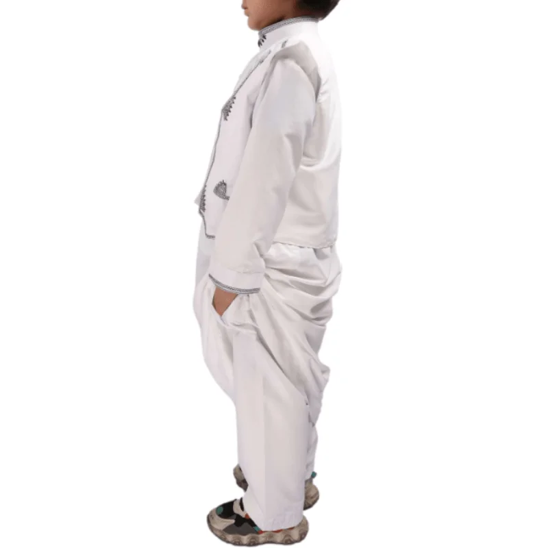 New Design wholesale price Muslim Children Dress 2 pcs Thobe For Boy