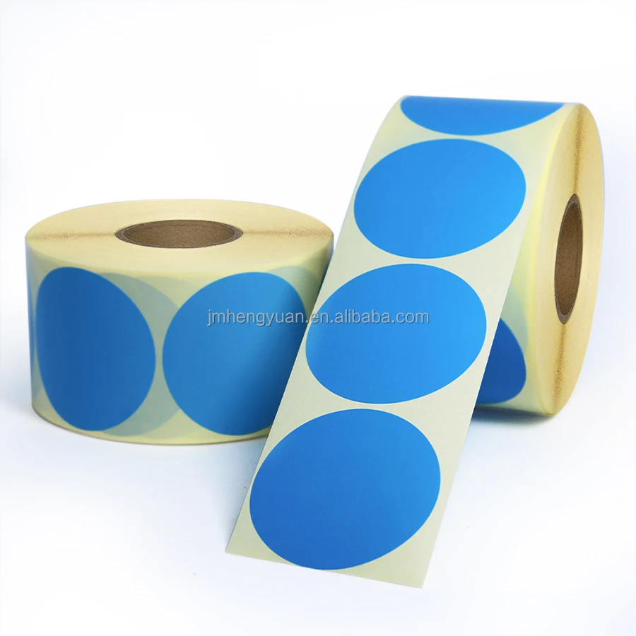 Sticker Printed Blue Color Round 50x50mm 500pcs Label Roll Thermal Transfer Stickers 50x50 Thank You Circle Round Sticker