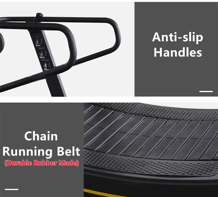 High quality Mechanical Magnet Resistance Noiseless Unpowered Curve Treadmill