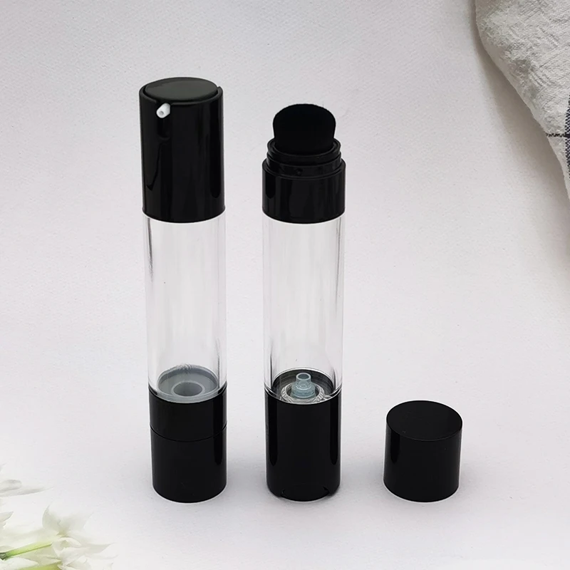 Wholesale custom new simple double head black transparent emulsion bottle empty plastic bottle portable container