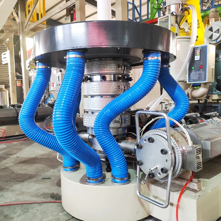 Full Automatic PE Film Blowing Machine with Rotary Die Head and Double Winder