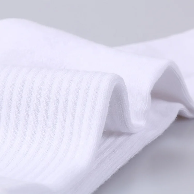 Professional men adult plain white combed cotton winter warm sport socks plain white terry sport socks