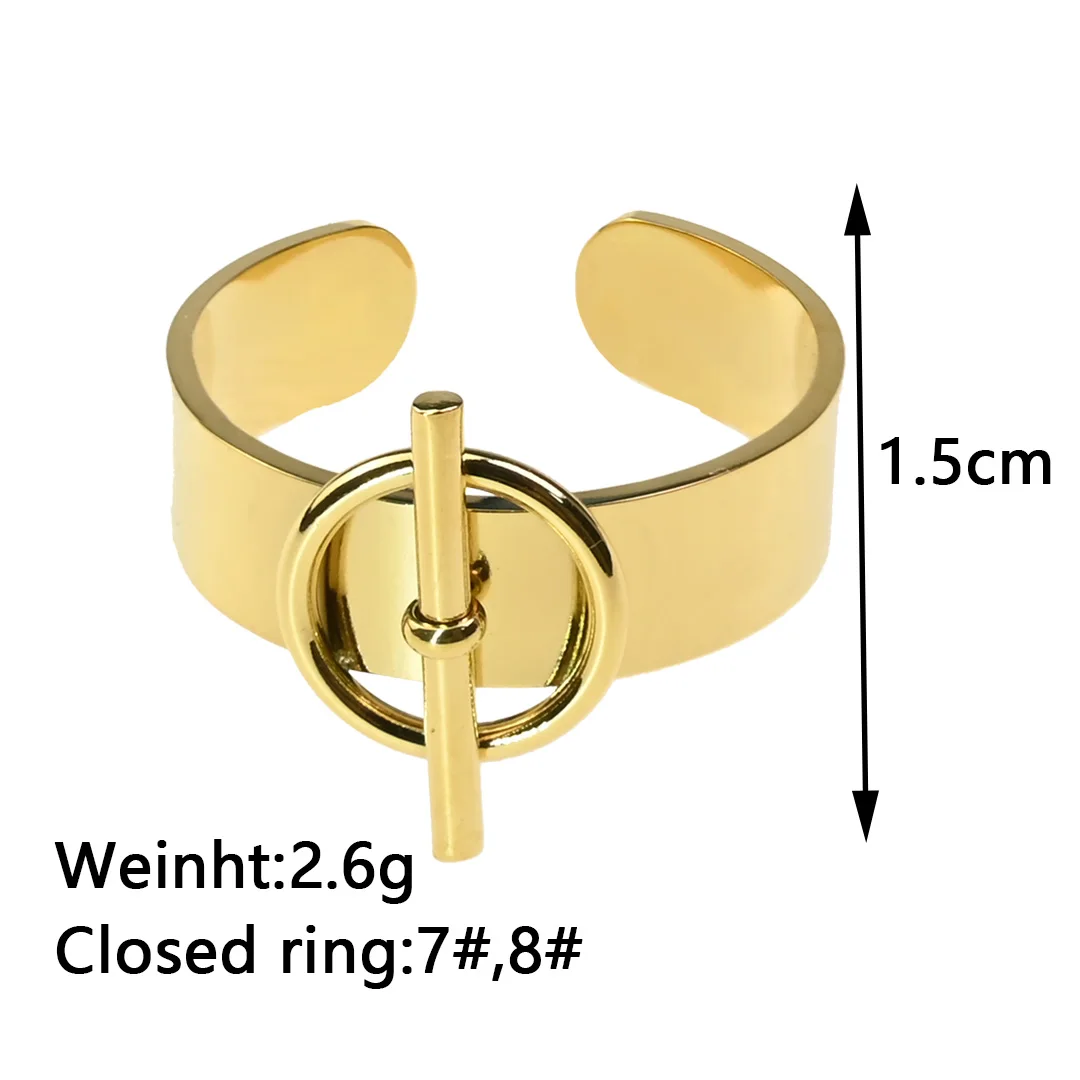 Wholesale Custom Fashion Exquisite Stainless Steel Ladies Ring Manufacturer 18K Gold Plated Clock Design woman Bijoux