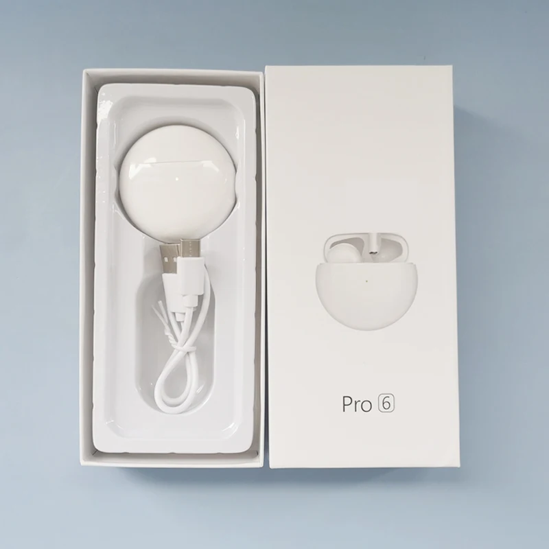 TWS Airs Pro 6 Headphone Noise Cancelling Headset Sport Stereo Wireless Earphones Handsfree Wireless pro6 Earbuds