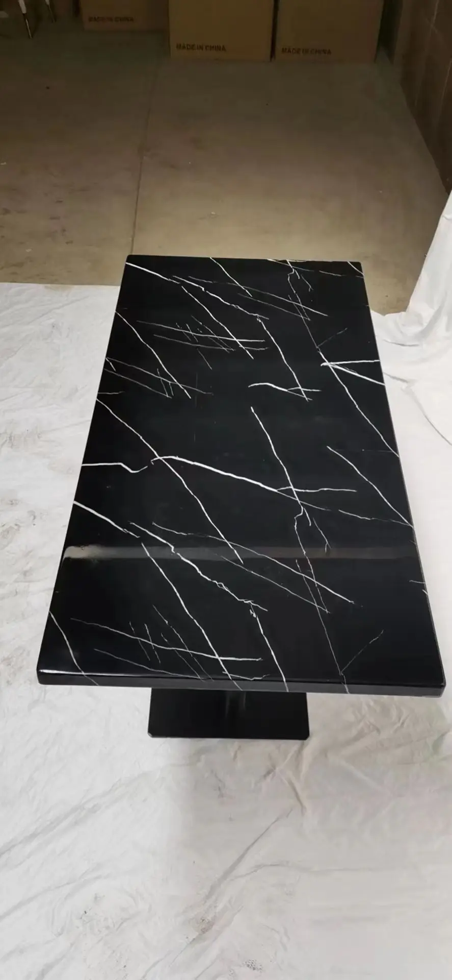 Durable Simple Design Black Coffee Table Commonly Used Restaurant Coffee Shop Marble Coffee Table Rectangle
