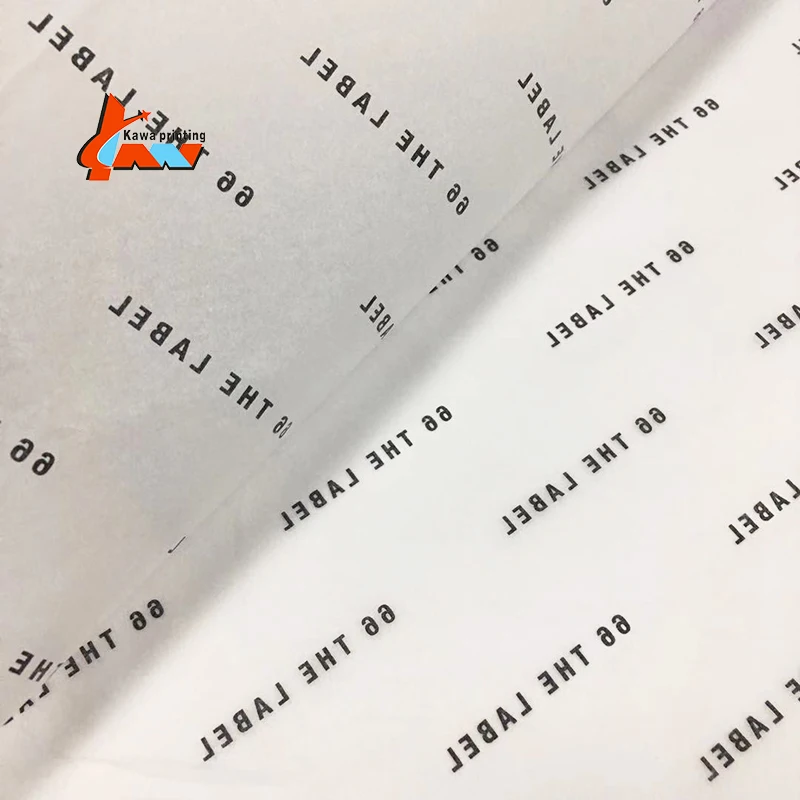 White silk paper with black logo / black logo on white tissue paper / black tissue wrapping paper with white logo printed