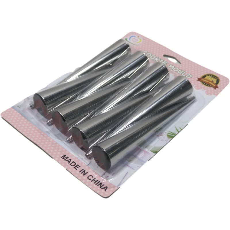 Food grade 8 sets of stainless steel cream Angle mold cream tube baking packing roll baking tools