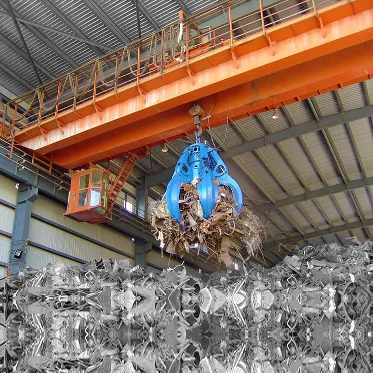 Orange peel grabs double girders overhead crane for lifting coal