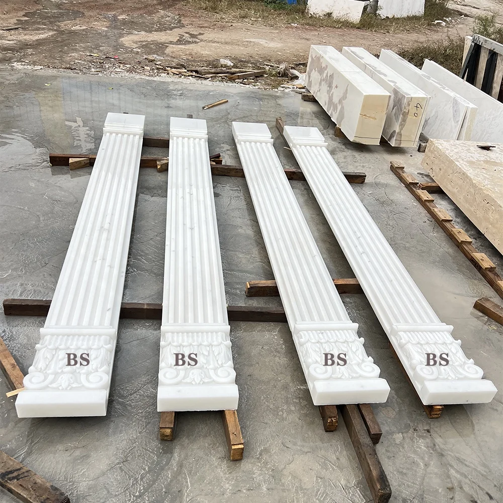 Best Sculpture Hand Carved Roman Stone Wall Pillar and Column for Buliding Construction