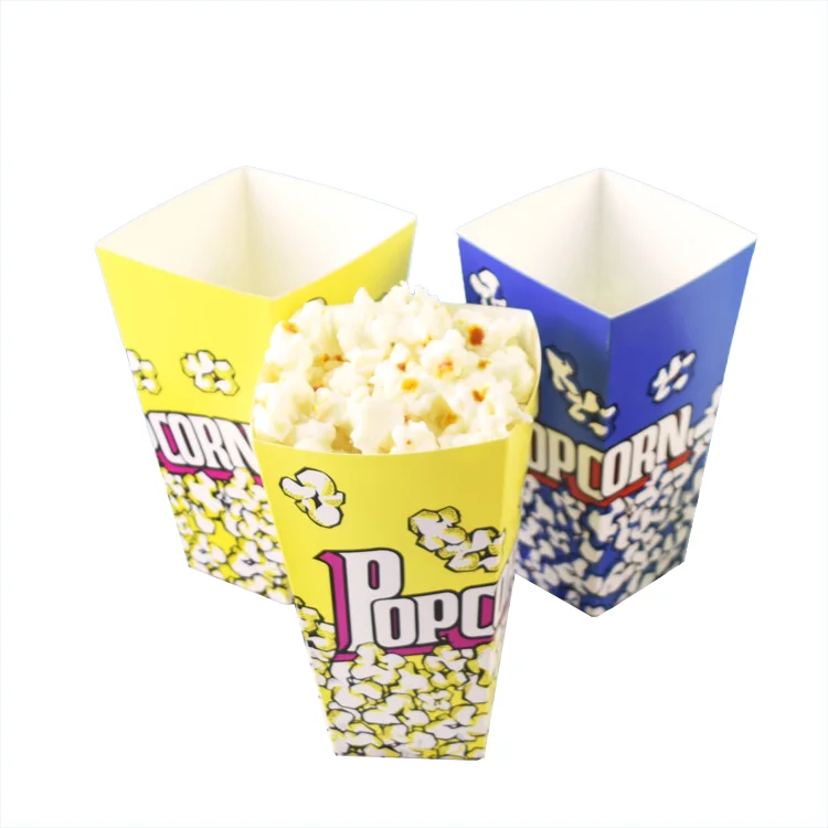 Disposable Cube Boxes Food Packaging Snack Box  Popcorn Boxes With Logo