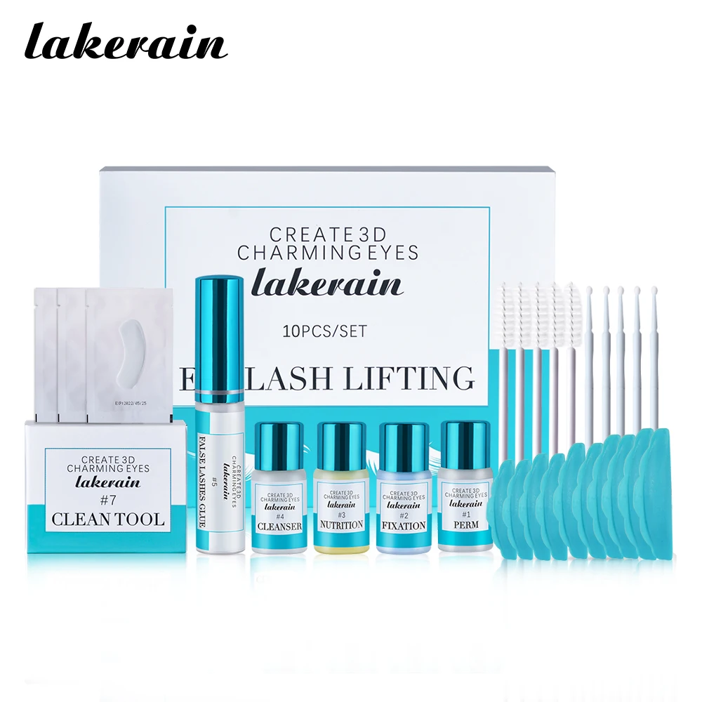 Lakerain Perm Eyelash Set Cold Perm Eyelash Protein Simple Perm 10 Piece Set
