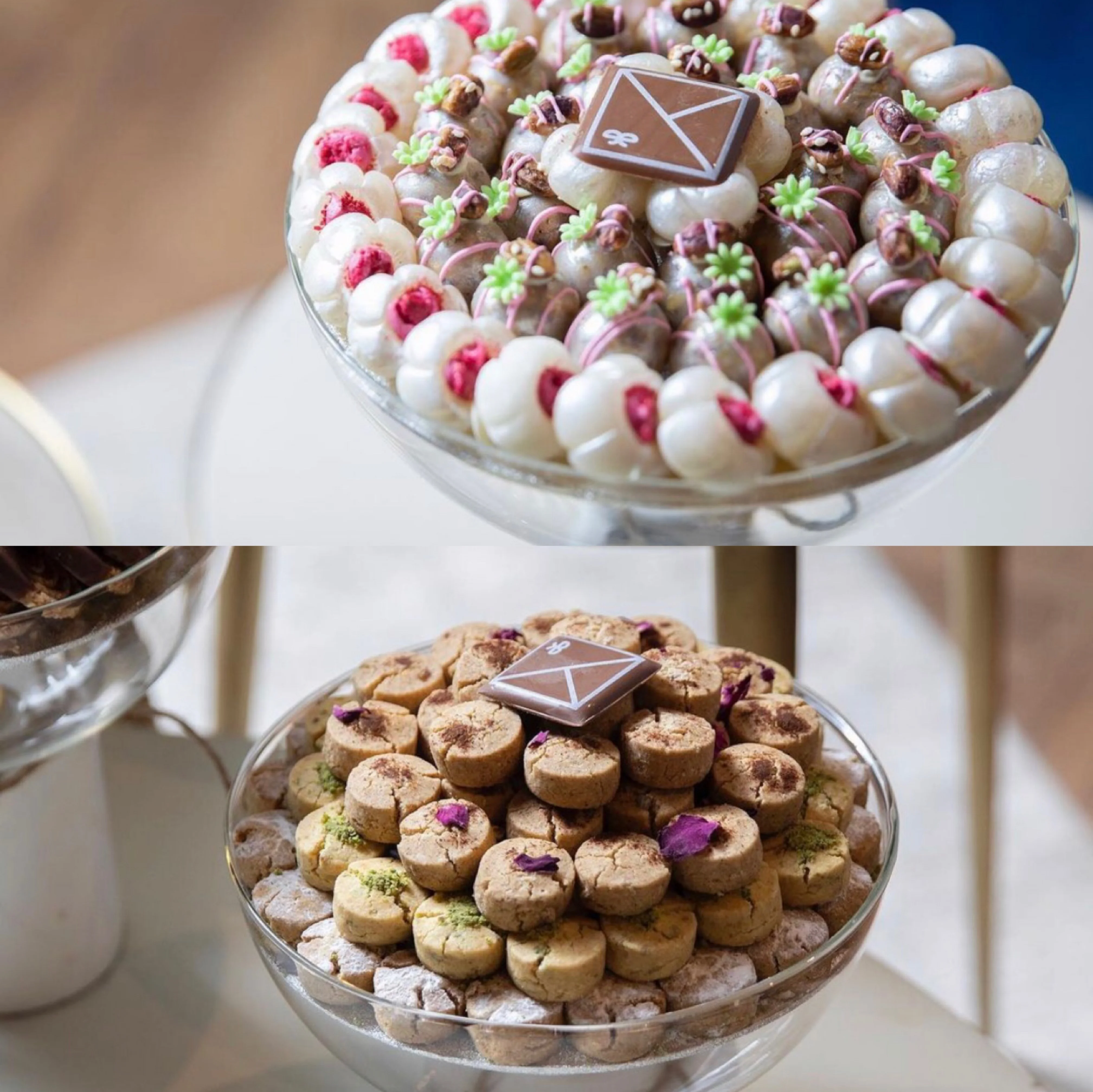 Luxury Chocolate Tray Stand Glass Body Marble Base For Home Decor Wedding Serving Decor