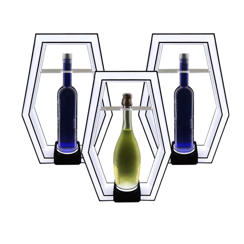 OEM Led Illuminated Glorifier Stand For 1 Bottles, Acrylic Led Wine Bottle Display Racks, Vodka Bottle Display