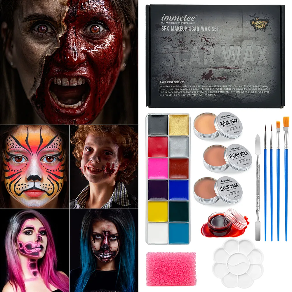 Halloween Makeup 12 Color Body And Face Painting Kit Professional Makeup Palette Face Paint Kit