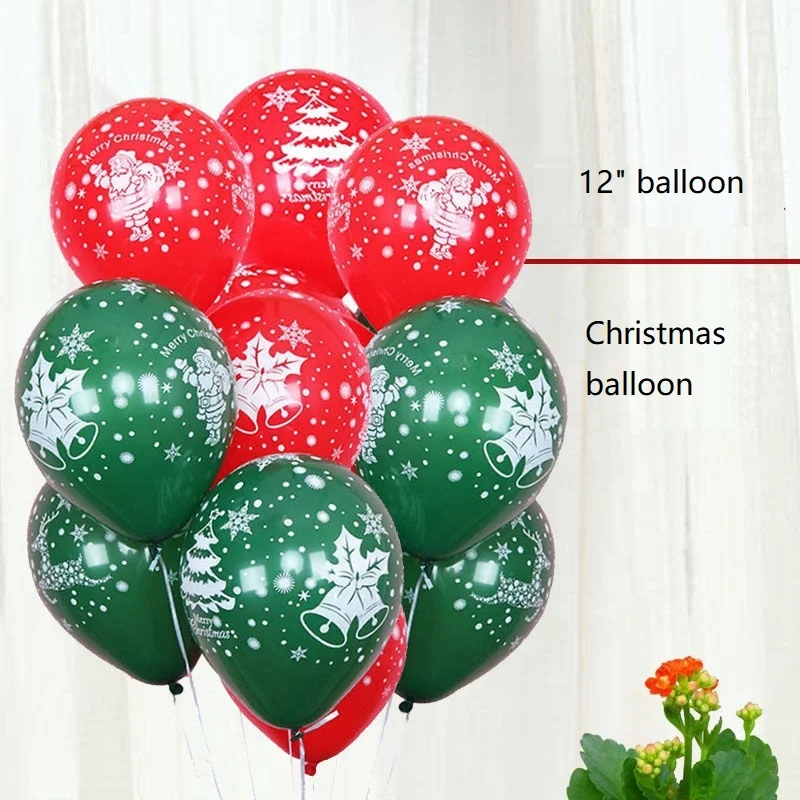 12inch Christmas Balloons Red Green Balloon Santa Claus Balloons Party Birthday Christmas Decorations For Home Company