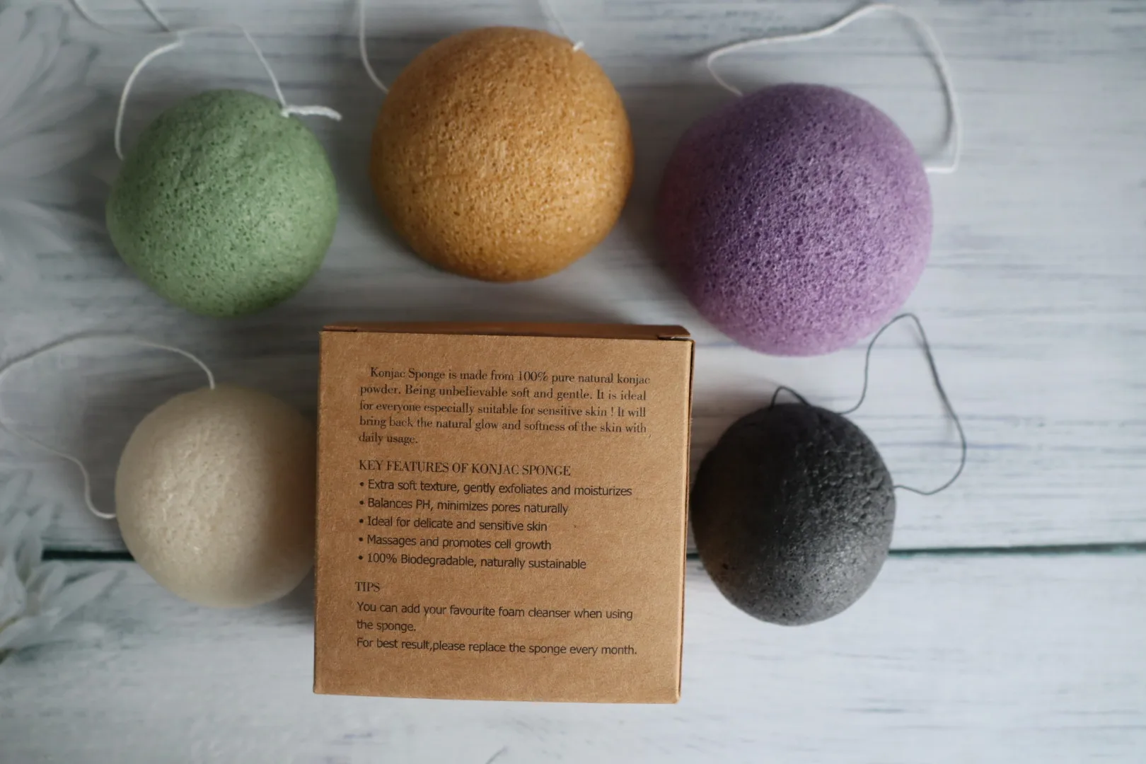 Натуральная губка Konjac konкак de Arcilla для нежного очищения многоразовая отшелушивания