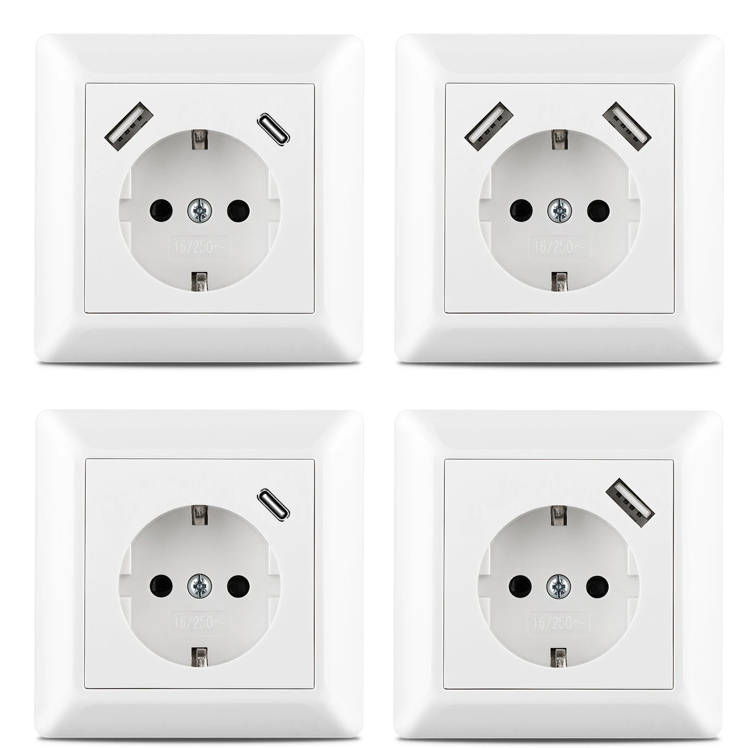 Factory Price 16A Schuko Socket System 55 Shutter Touch Protection for Smartphone schuko wall socket