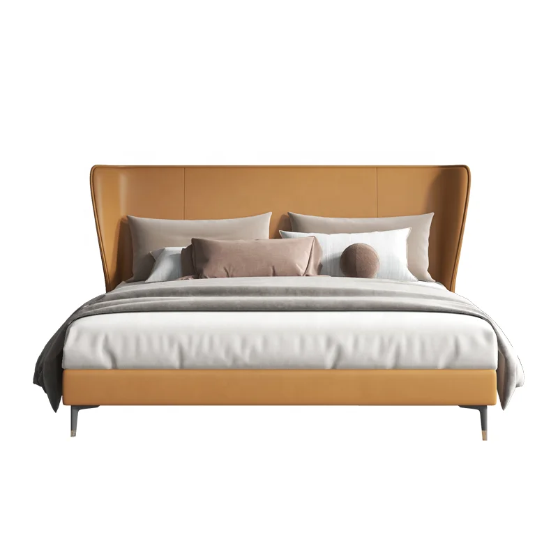 new arrival bedroom furniture Victorian no box spring needed artificial leather bed frame queen size