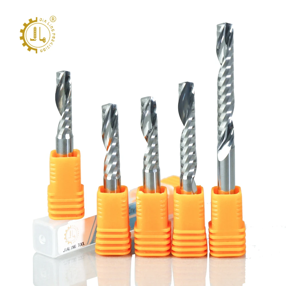 CNC End Mill 8mm Spiral Carbide Engraving Bit 1 Flute Endmill Carbide CNC Bits For Acrylic