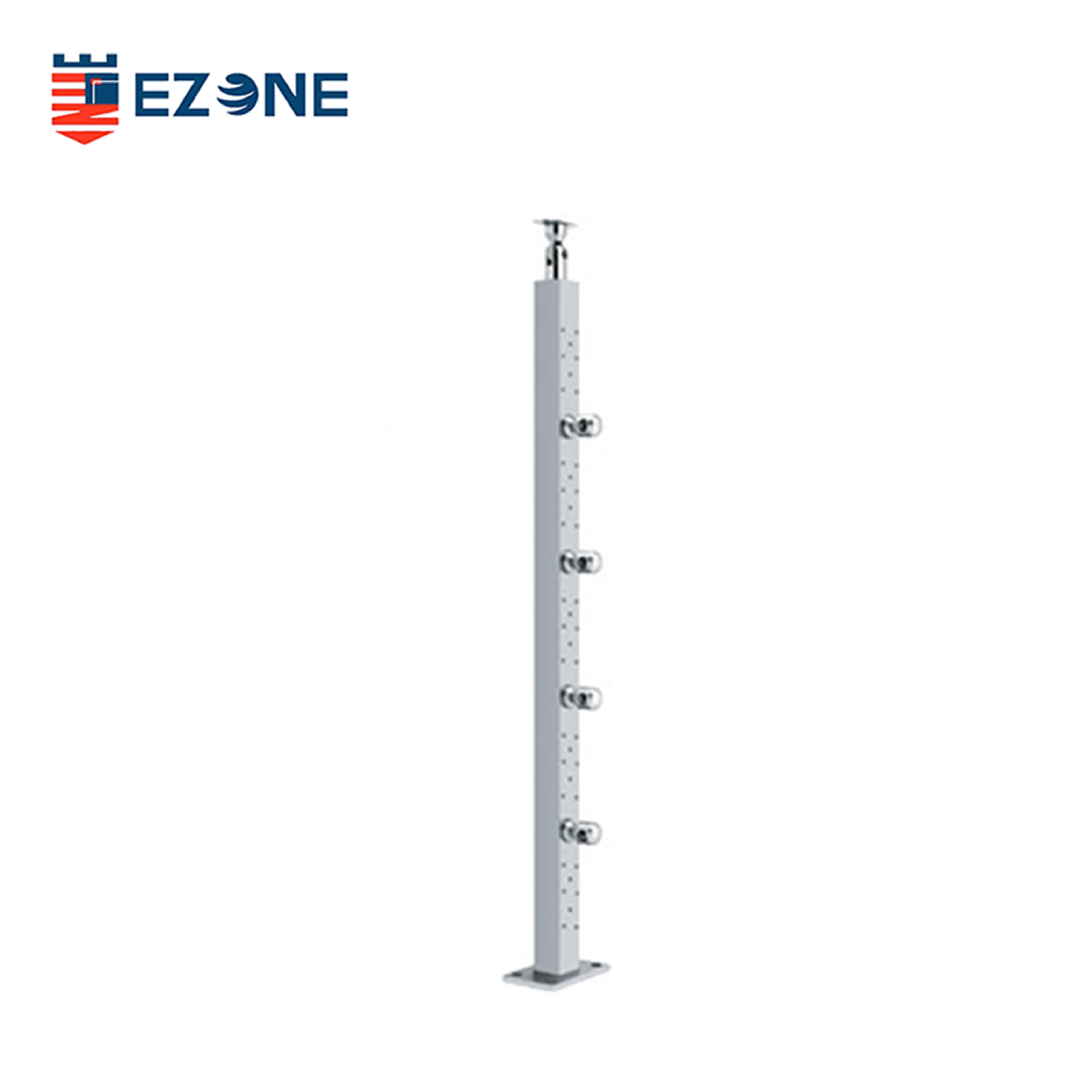 Modern Design Outdoor Balcony Railings Balustrade System Stainless Steel Cable Deck Railing Post with Iron Handrail Staircase