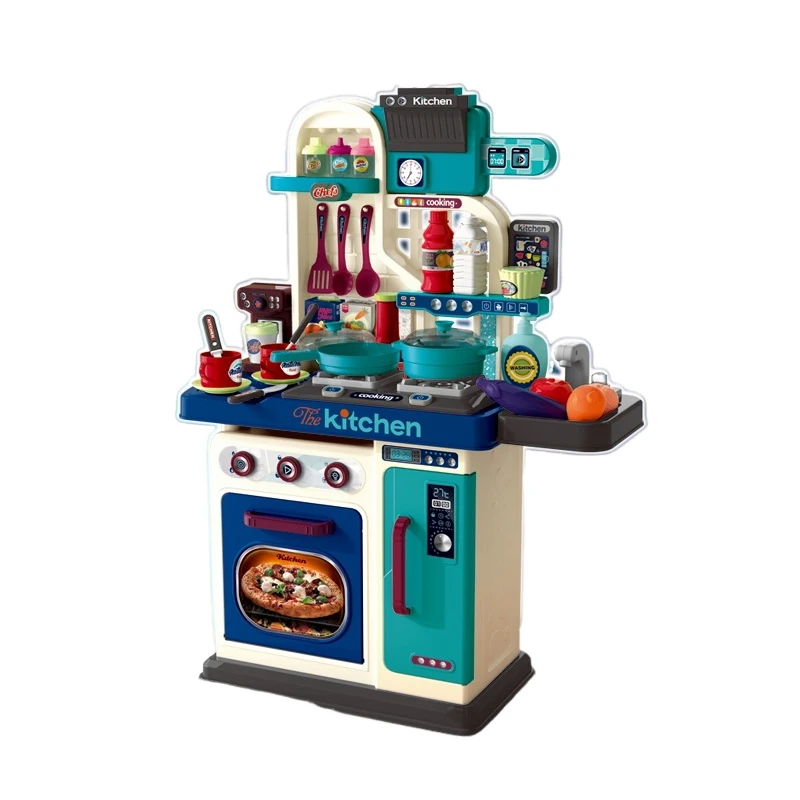KSF Kids New Simulated Cooking Kitchen Toys Plastic Games Water Outlet Kitchenware Pretend Play Toys for Kids Children Toys ABS