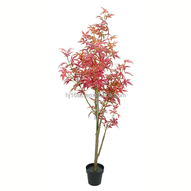 China Factory Artificial Potted Tree Home & Garden Decorative 180CM 6FT Faux Leaf Artificial Japanese Maple Tree