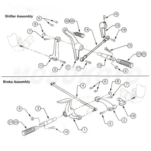 XINMATUO Forward Control Foot Pegs Levers Linkages For Harley Sportster XL 1200 883 2004-2013 XF2906123-E