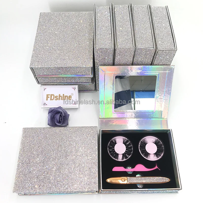Diamond Lash Book Dramatic Eyelashes Package Hot Sale Wholesale Box 25MM Color Lashes