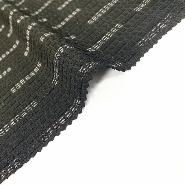 Best Textiles Formal Black Polyester Rayon Jacquard Dubai Fabric for Abaya Materials