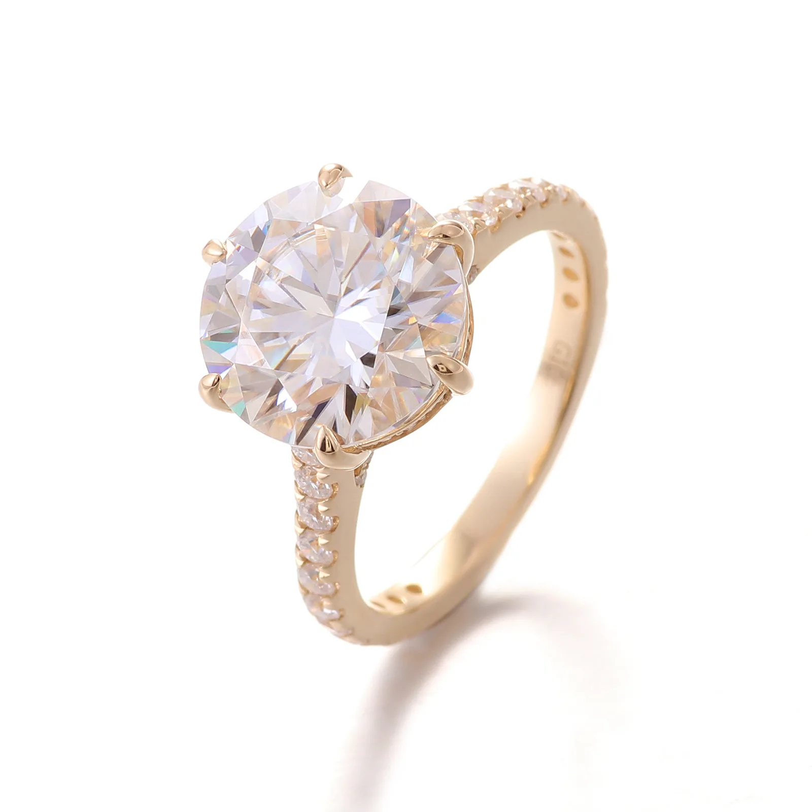 High Quality Custom Jewelry 10K 14K 18K Real Gold D Class VVS 1-3 Ct Moissanite Diamond Engagement Wedding Ring For Women
