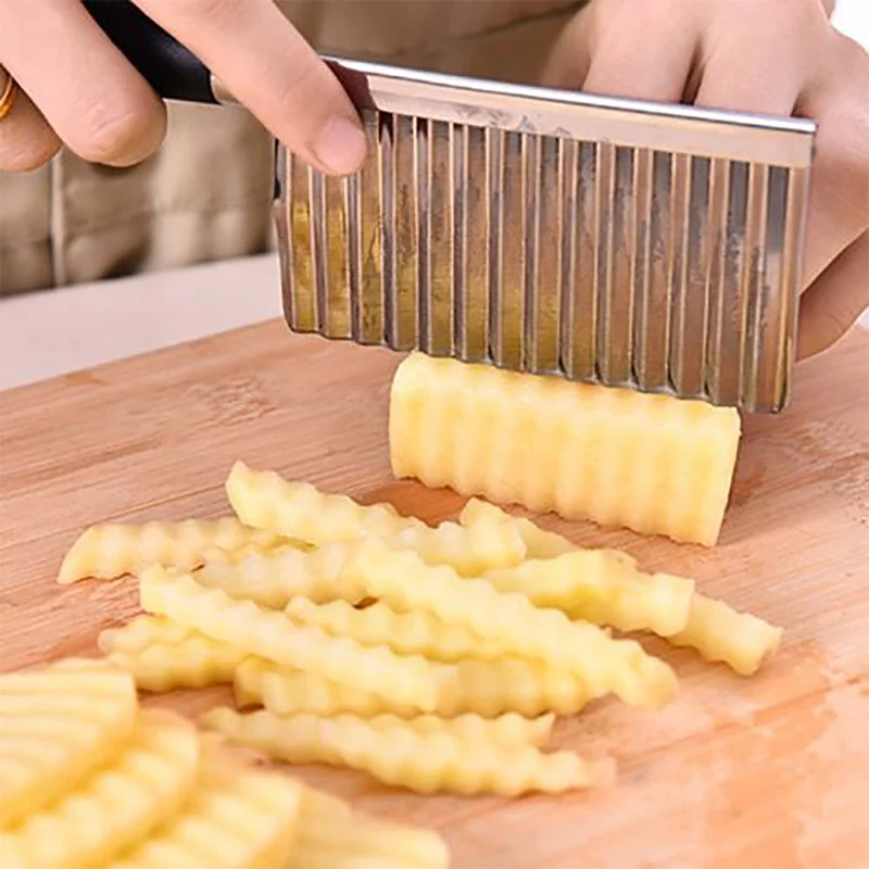 Potato Wavy Slices Knife Stainless Steel Kitchen Gadgets Vegetable Fruit Cutting Tool