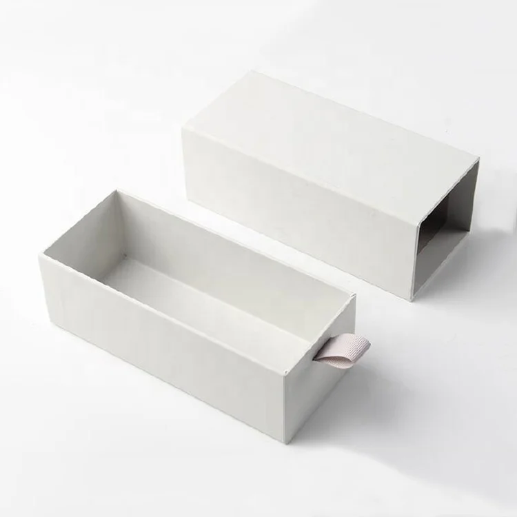 Custom print luxury black cardboard white slide out drawer 50ml 100ml perfume bottle packaging box for attar