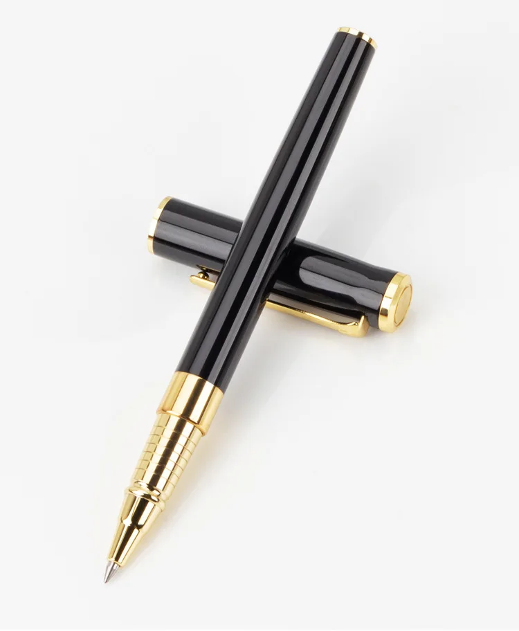 Luxury Business Gift Luxury Heavy Gold And Black  Metal Roller Pen  With Company Brand