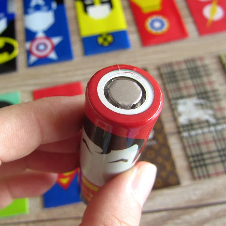 Custom design PVC heat shrink 18650 battery wrap label stickers Protective Cover Sleeve Skin