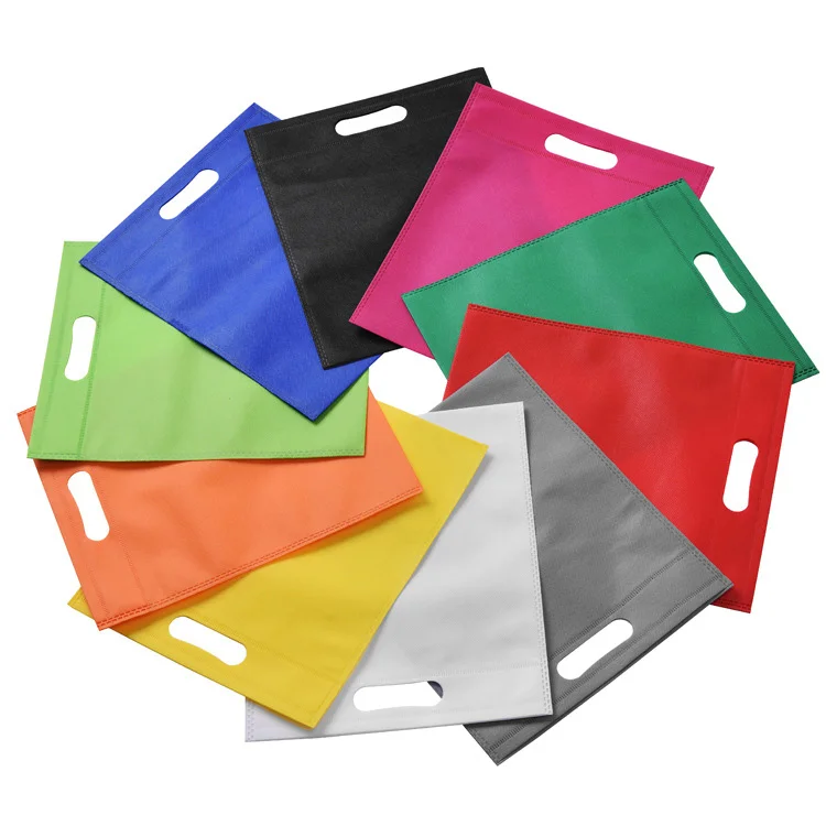 Hot selling biodegradable non woven reusable d cut storage shopping bag