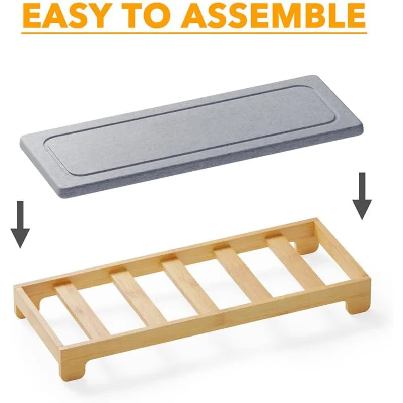 Unique Style Diatomaceous Stone Caddy Organizer Sponge Washer Fast Drying Stone Sink Caddy Stone Set Sink Rack Holder