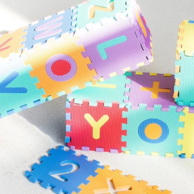Lifttop Wholesale EVA Foam 26 Alphabet 10 Number Puzzle Baby 36 Pcs Set Playing Floor Mats