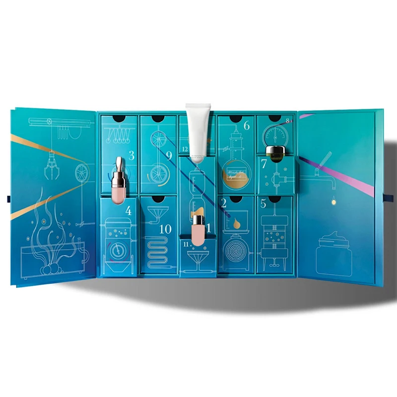 
Make up Advent Calendar Box Custom Cardboard Box 24 Days Packaging Empty Cardboard Gift Box Paper Christmas Advent Calendar 