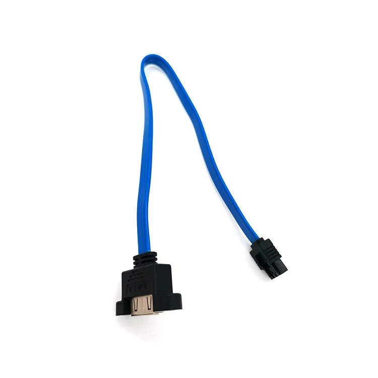 Customized Panel Mount SATA Cable Bulkhead SATA Extension Cable 26AWG 1 Port SATA to USB