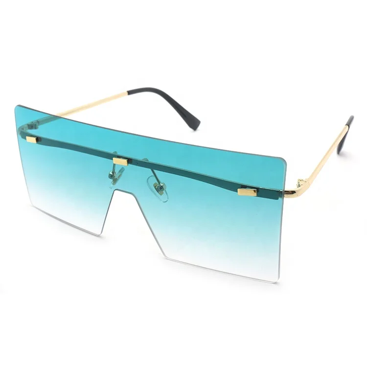 2022 Oversized one piece square sun glasses plastic vintage women men sunglasses